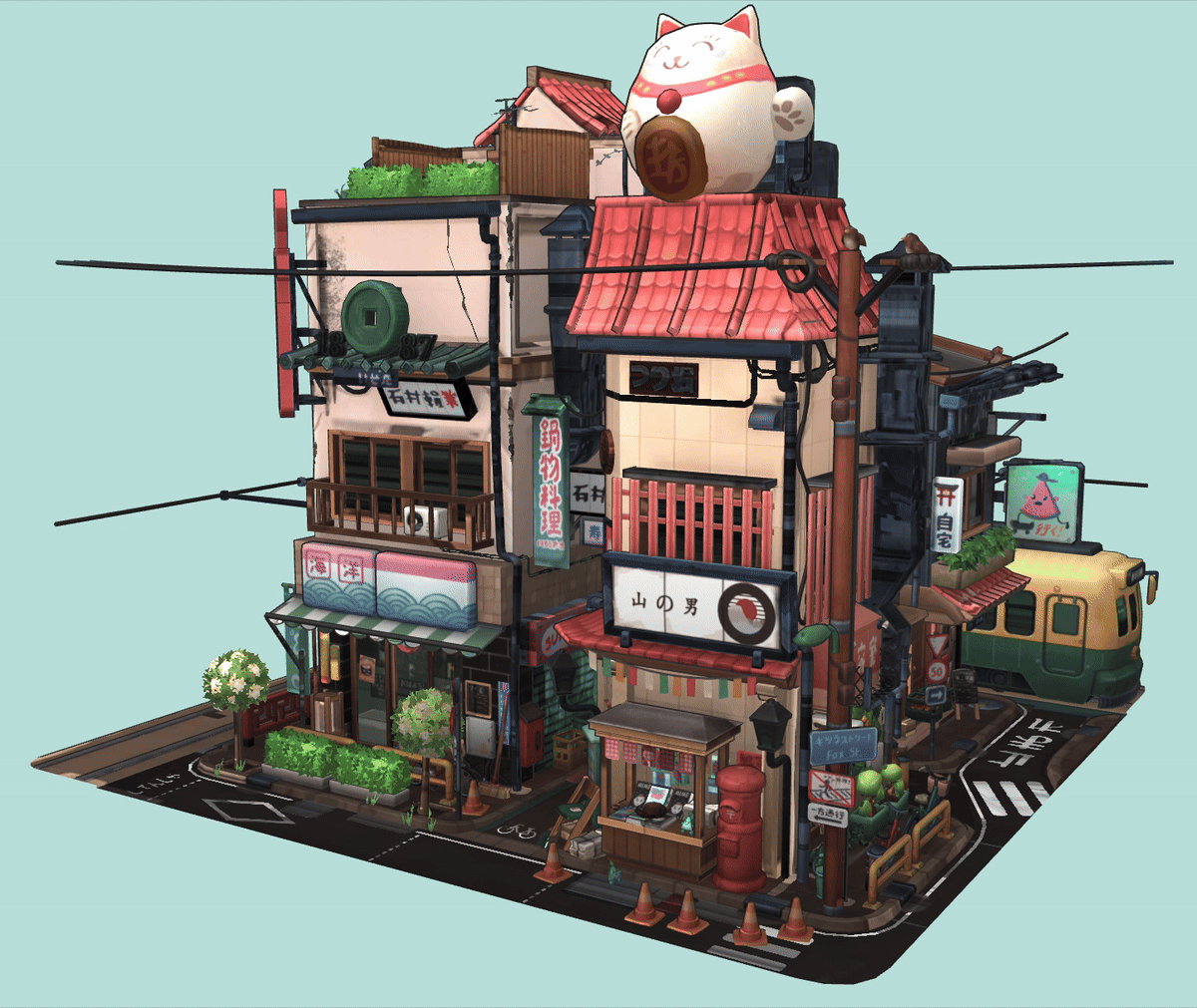 Three.js渲染并动画化的场景