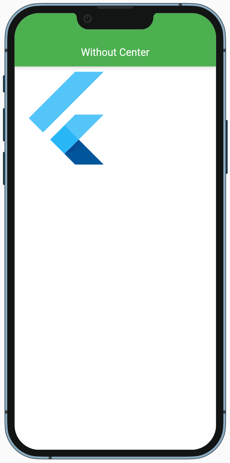 直接放置在 Scaffold 中的 Flutter 标志