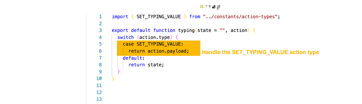 handle the SET_TYPING_VALUE type